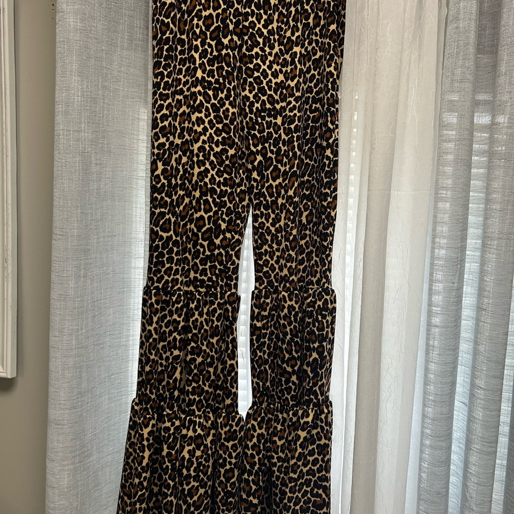 Boutique Leopard Print Women's Flare leg Pants